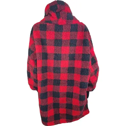 BumbleBella By Jill Martin Sherpa Shawl Collar Button Lounger Buffalo Plaid XS/S