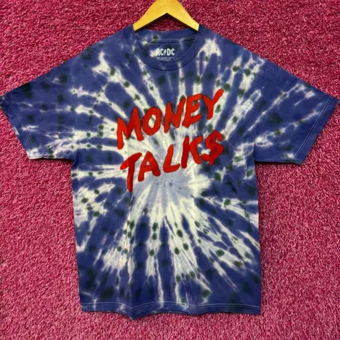 AC/DC Money Talk$ Spell-out Razors Edge Hard Rock Tie Dye Tee Large