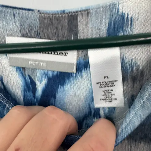 Alfred Dunner Petite Alfred Dunner 3 Piece SET Size 10 Petite Faux Blue Suede Jacket Top Pull On Pants