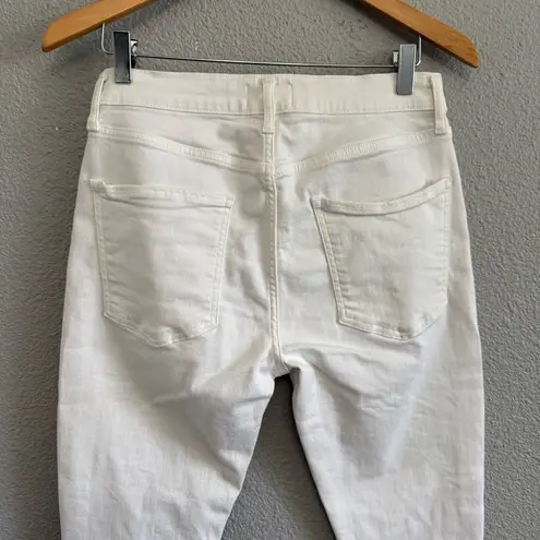 AGOLDE  Sophie High Rise Crop Jean Size 29 Fray‎ Distressed Hem White