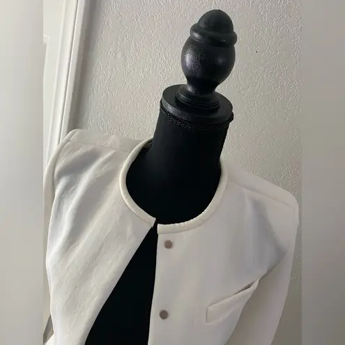 IRO $550 Clyde White Cream Leather Accents Jacket Blazer 36 US 2 XS