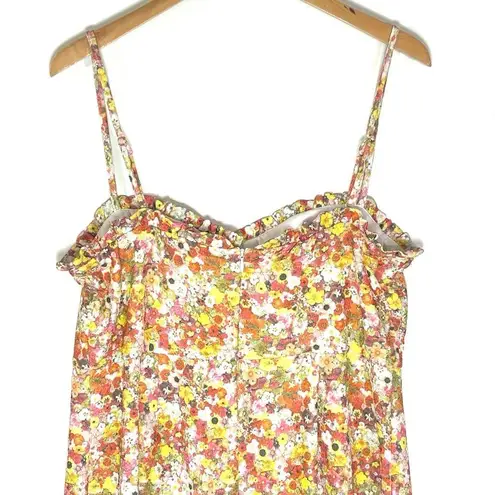 Hutch ANTHROPOLOGIE Women’s Sweetheart Yellow Flower Midi Dress XL