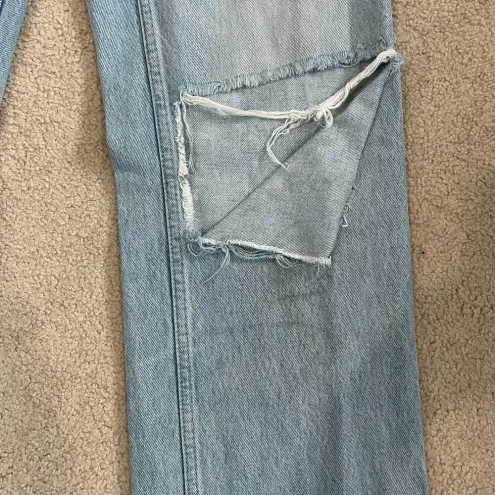 RE/DONE  Originals 90s High Rise Loose Jeans Light Wash Blue Distressed Size 27