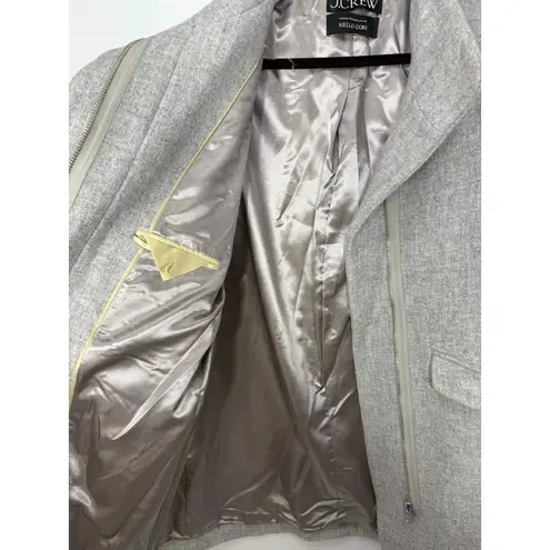 J.Crew Italian Stadium Cloth Coat Gray Nello Gori Wool Zip Funnel Neck 12/14