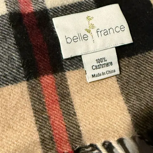 Belle france 100% cashmere scarf Tan