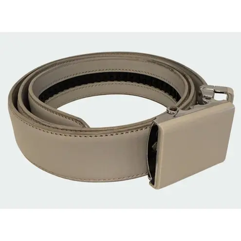 Falari Automatic Ratchet Belt Size Medium Adjustable Buckle Gray Leather Strap Gray - Image 2