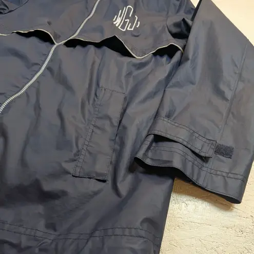 Charles River Apparel Hooded Waterproof Rain Jacket – Women's XL Navy Blue Polyurethane Monogram