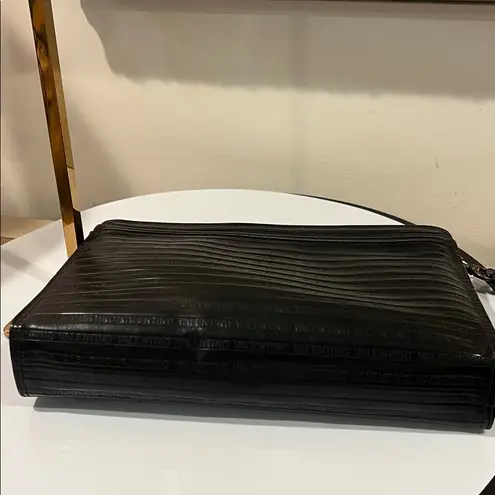 Mario Valentino Black Wristlet with Gold Details