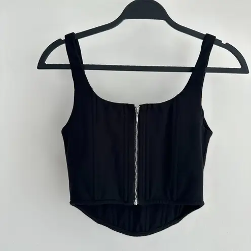 LPA Corset Top Womens XS Black Prescott Cropped Square Neck Minimalist Going Out