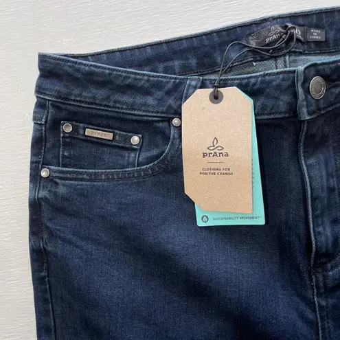 prAna New  Sienna Skinny Jeans Mid Rise Stretch Denim Deep Blue Size 14 / Size 32