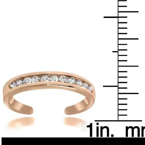 Boutique NEW Rose Gold Filled Adjustable Pinky Toe Midi Ring, Simulated Diamonds