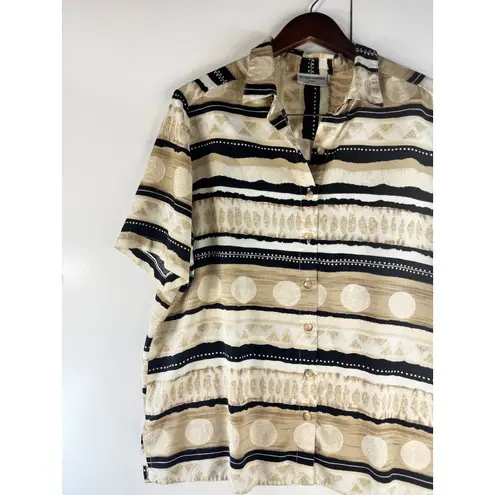 Alfred Dunner Alfred Dunner Button Down Shirt Abstract Print Short Sleeve Top 20W