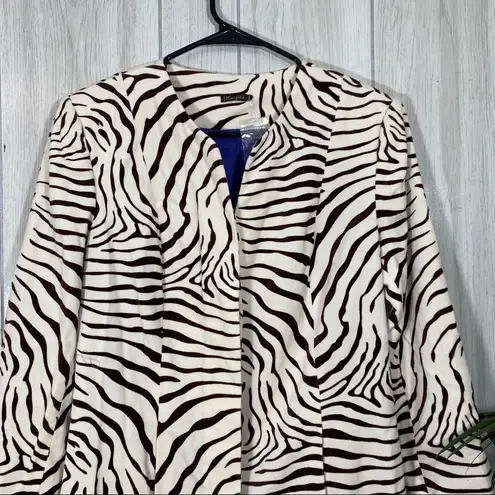 J. McLaughlin  Jasper Velvet Zebra Jacket size 4 *FLAWED*