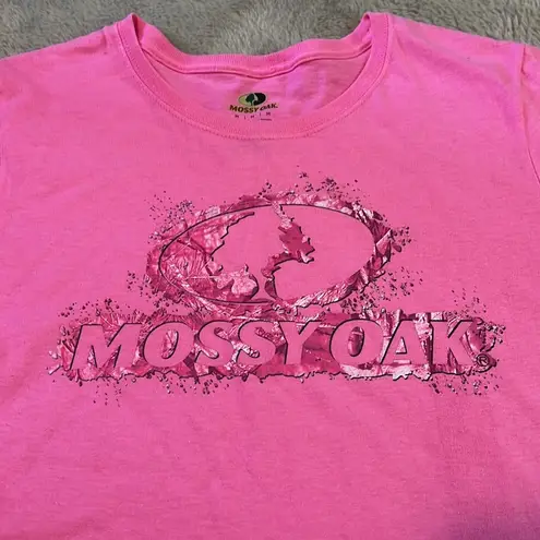 Mossy Oak t-shirt pink with logo on front size M