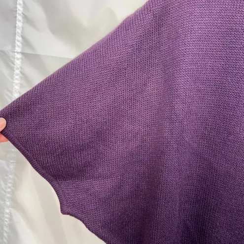 Vintage Tally Ho women's purple knit capelet poncho relaxed button sweater M Size M
