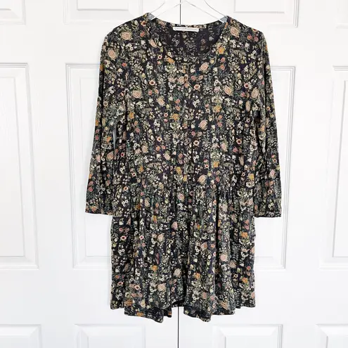 Peruvian Connection Alpine Flower Tunic in Black