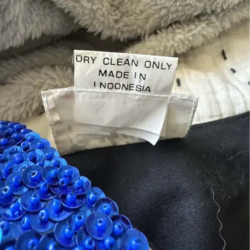 Festive Sequin Santa and Tree Vest Blue Size L