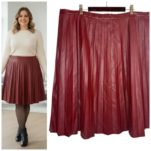 J. Crew Accordion Pleat Faux Leather Midi Skirt A