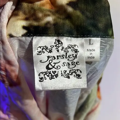 Parsley & Sage Artistic Red and Green Shirt size L Size L