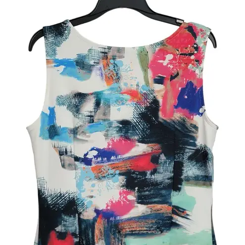 Joseph Ribkoff Paint Stroke Abstract Art Multicolor Sheath Pencil Dress Size 8