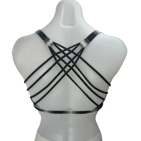 Lululemon Free To Be Wild Black Striped Sleeveless Strappy Sports Bra Crop Top 4