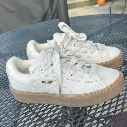 Puma x Fenty Creeper Phatty women’s Nubuck Warm White Gold Gum Sneakers size 9