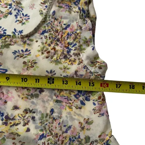 Elodie Ivory & Multicolor Floral Sheer Crop Top Women Size XS | 41-57
