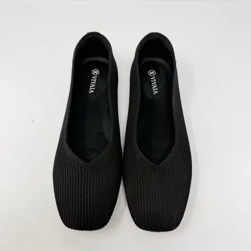 Vivaia Margot 2.0 Square Toe V Cut Flats Size Black Womens Size 39 / US 8