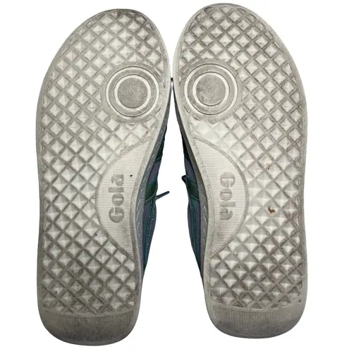 Gola Grandslam Sneakers Gray Suede with Metallic Green Stripes Women’s 7 (EU 38)