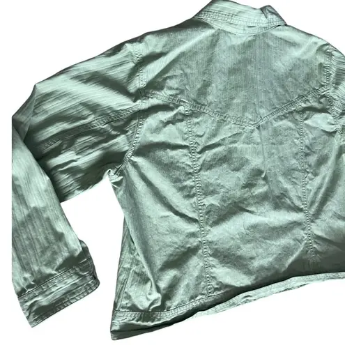 Vintage Bill Blass 90’s Plus Button Front Cropped Jacket Sage Green Size 2X