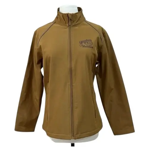 Harriton Grandmas Marathon Jacket Size Large Brown