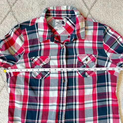 The North Face  Pink Plaid Button Up Long Sleeve Shirt Sz Large