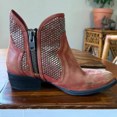 Circle G by Corral Ladies' Orange-Red Studded Shortie Ankle Boots Style Q0125 9