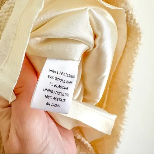 Milly New York Cream Ivory Wool Preppy Tweed Pleated Mini Skirt sz 6