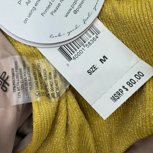 PQ SWIM PILYQ Swim Bottoms Size Medium NWT Eden Ring Full Gold Coast Teeny Swim Yellow