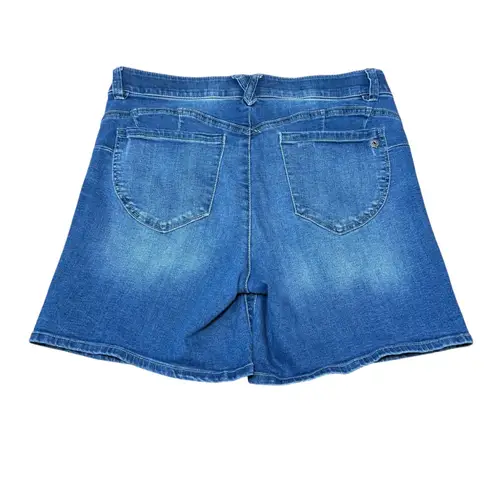 Democracy Denim Blue Jean Shorts Womens Size 12 Elastic Waist Comfort