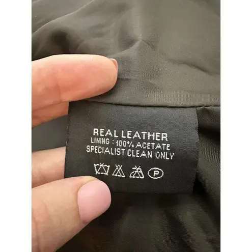 Hudson VTG Leather Jacket Dark Brown Women’s Tagged A (small) NWT Biker Lined