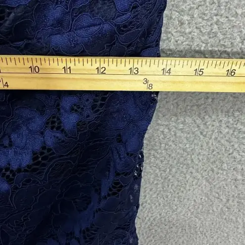 Sam Edelman  Bodycon Dress Womens 8 Blue Lace Overlay‎ Ruched Party Event Y2K