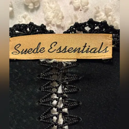 Suede Essentials Black Cropped Jacket Cardigan Size M