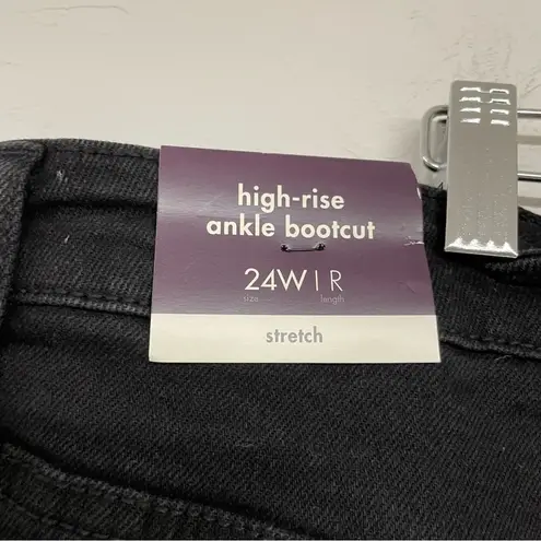 Ava & Viv Black High Rise Ankle Boot Cut Womens Jeans 24W Denim Casual Zip Fly