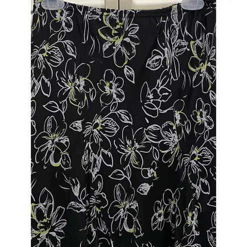 C&C California JKLA California Floral Chiffon Maxi Skirt Ruffle A-line Size S Black/Yellow
