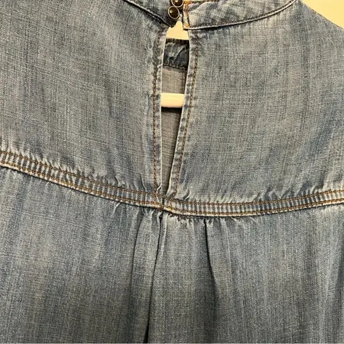 Velvet Heart Tiered denim midi dress with pintuck detail and pockets, size XS, NWOT