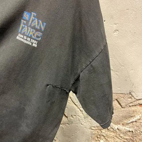 Vintage 2001 Everquest Shadows of Luclin Fan Faire Gaming Promo Playstation Tee Black Size XL