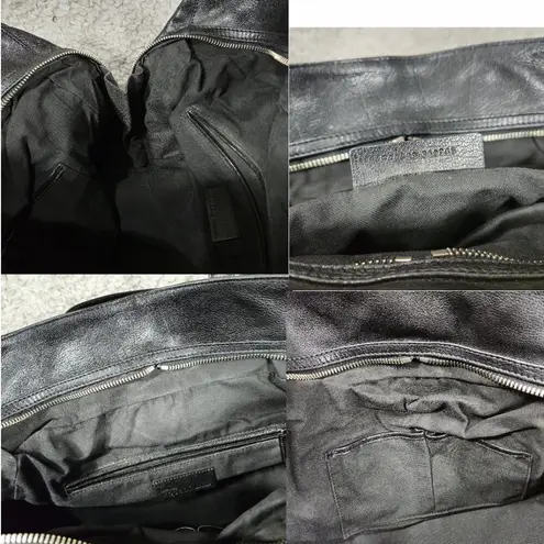 Alexander McQueen READ Leather Skull Padlock Zip Around Biker Bag Black