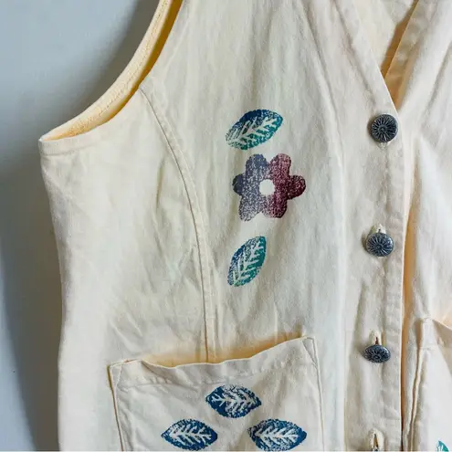 Blue Cactus Vintage Artsy Yellow Vest made in USA size M Size M