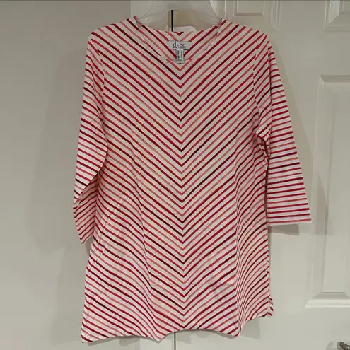 Denim & Co Women’s Size Small D&Co mpany V-Stripes Crew Neck Blouse