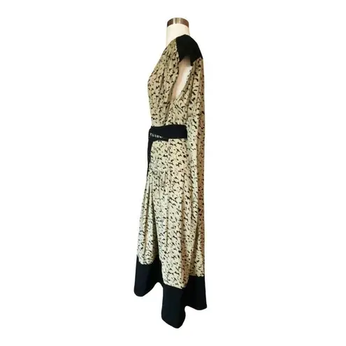 Proenza Schouler Cape Dress Inky Leopard Print Short Sleeve Combo Black Tan 4