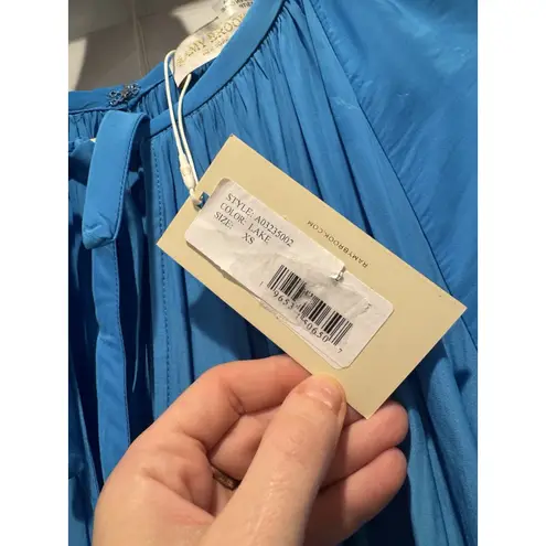 Ramy Brook DJ V Neck Beach Coastal Bright Blue Romper Size XS MSRP $425 NWT