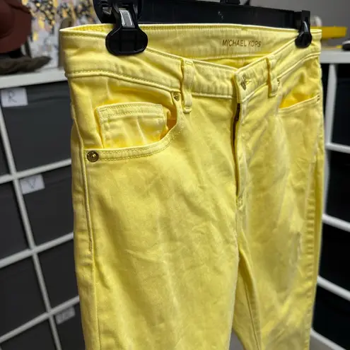 Michael Kors Butter Yellow Garment Dyed Izzy Skinny Jeans