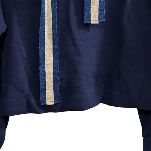 Ramy Brook Women's Navy Blue Tatum Puff Sleeve Hoodie Sweatshirt Size L